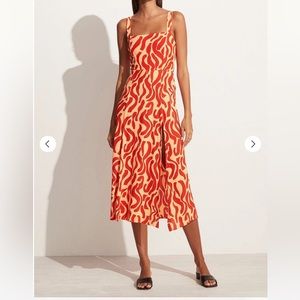 Faithfull The Brand - Rubina Midi Dress La Cateau Print Red - Size Small
